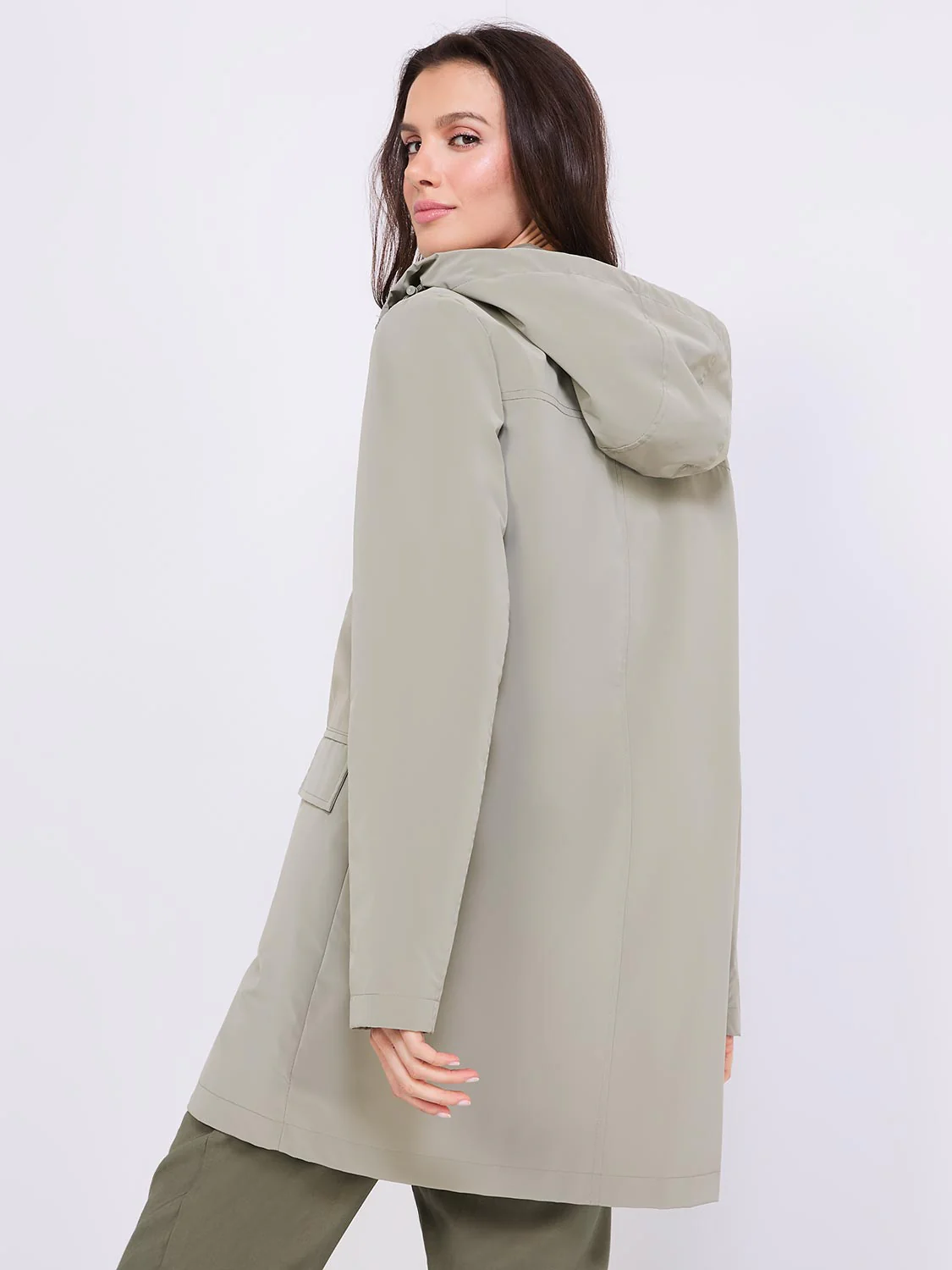 High Collar Hooded Rain Jacket - Image 6