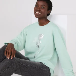 Foil Flower Graphic Sweatshirt