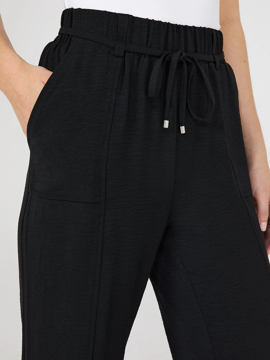 Wide-Leg Long Length Pants With Porkchop Pockets - Image 3