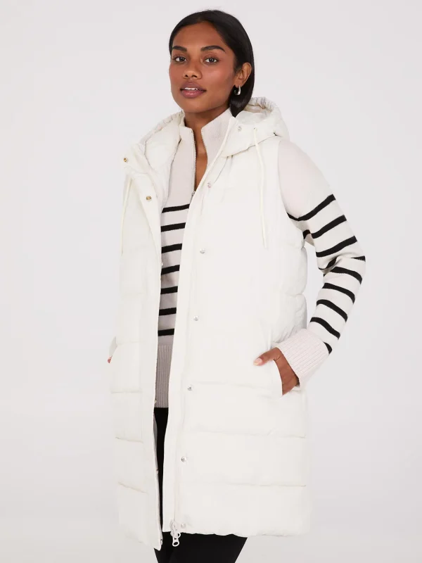 Long Hooded Puffer Vest - Image 2