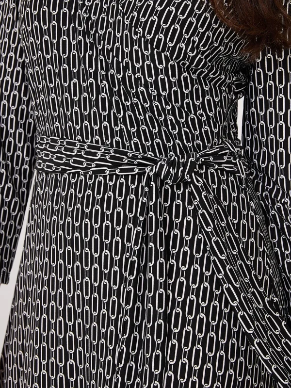 Geo Print Crossover A-Line Maxi Dress - Image 2