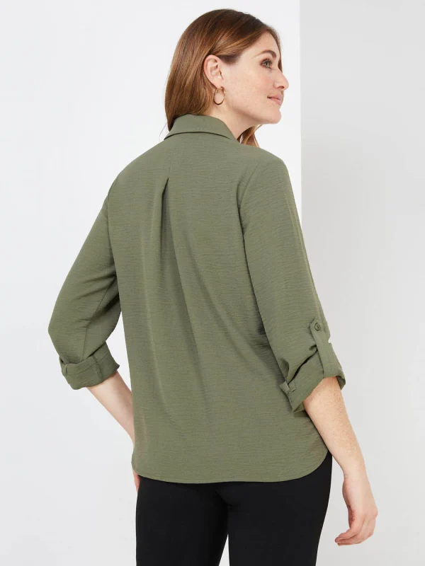 Textured Button-Front Blouse - Image 10