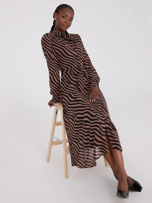 Printed Chiffon Maxi Shirt Dress - Image 2