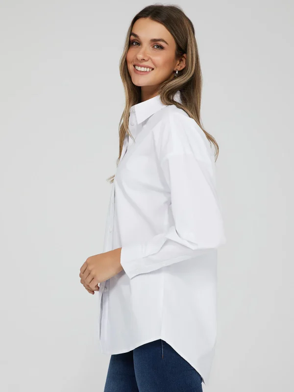 Oversized Long Sleeved Button Down Blouse - Image 3