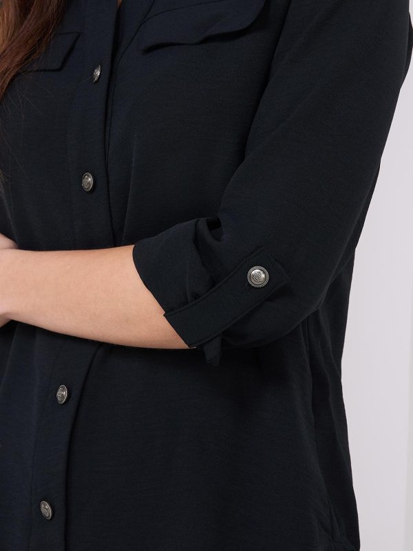Utility Pocket Button-Front Blouse - Image 6