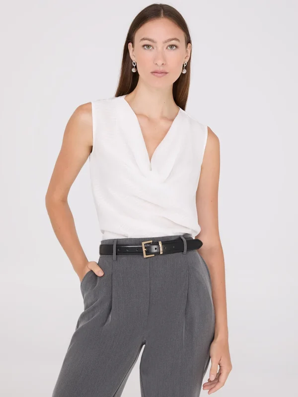 Sleeveless Textured Cowl Neck Top - Image 8