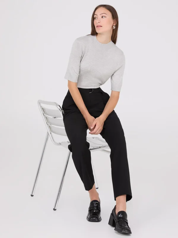 Mid-Rise Pleated Ankle Length Pants - Image 5