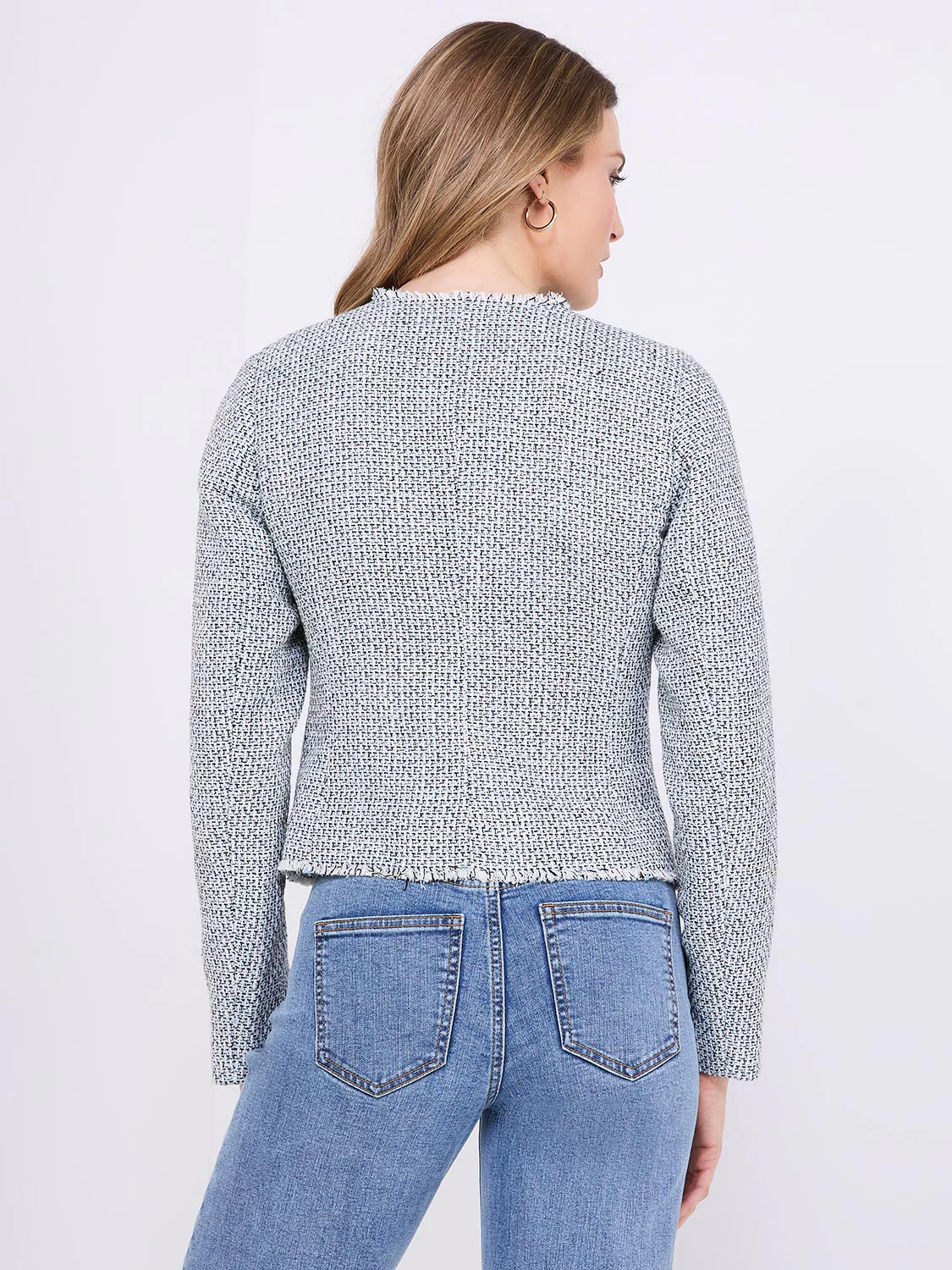 4-Pocket Button-Front Boucle Blazer - Image 5