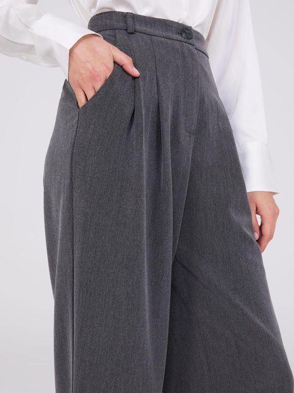 Double Pleated Wide Leg Trousers - Image 3