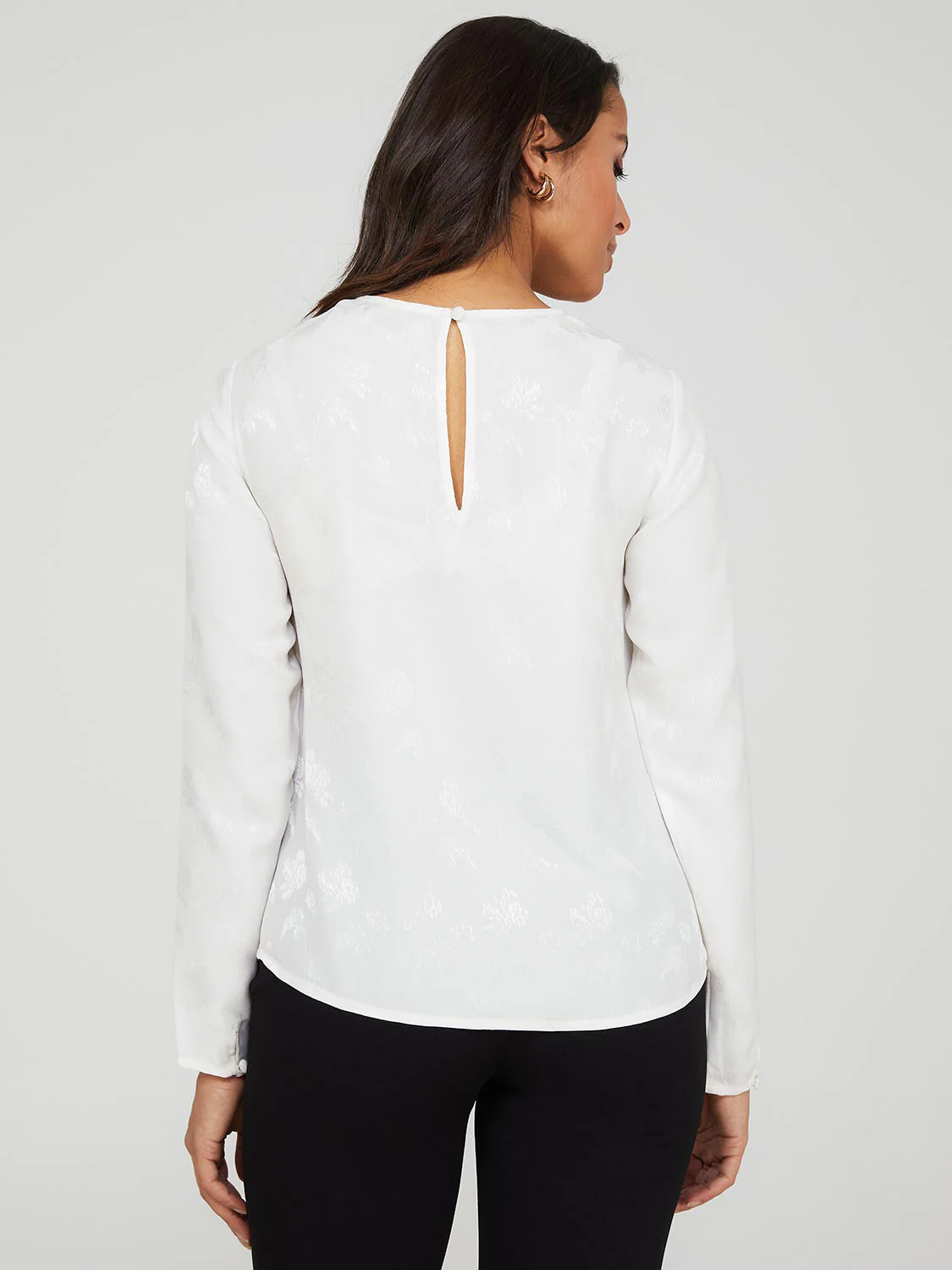 Jacquard Scoop Neck Blouse - Image 5