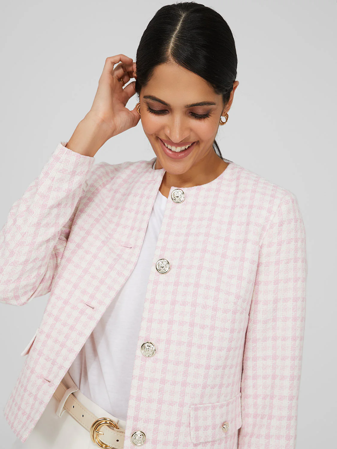 Cropped Boucle Jacket - Image 3