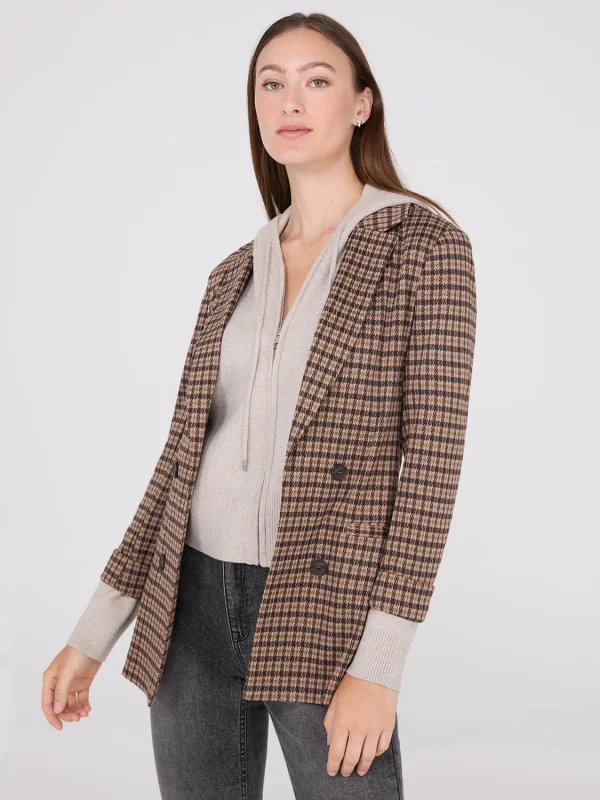 Houndstooth Jacquard Button-Front Blazer - Image 2