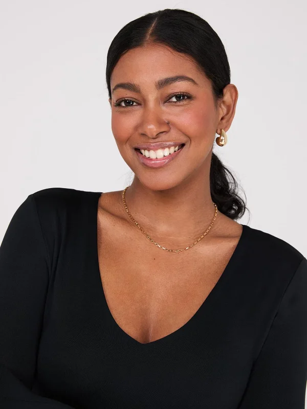 Double Layer V-Neck Long Sleeve Top - Image 7