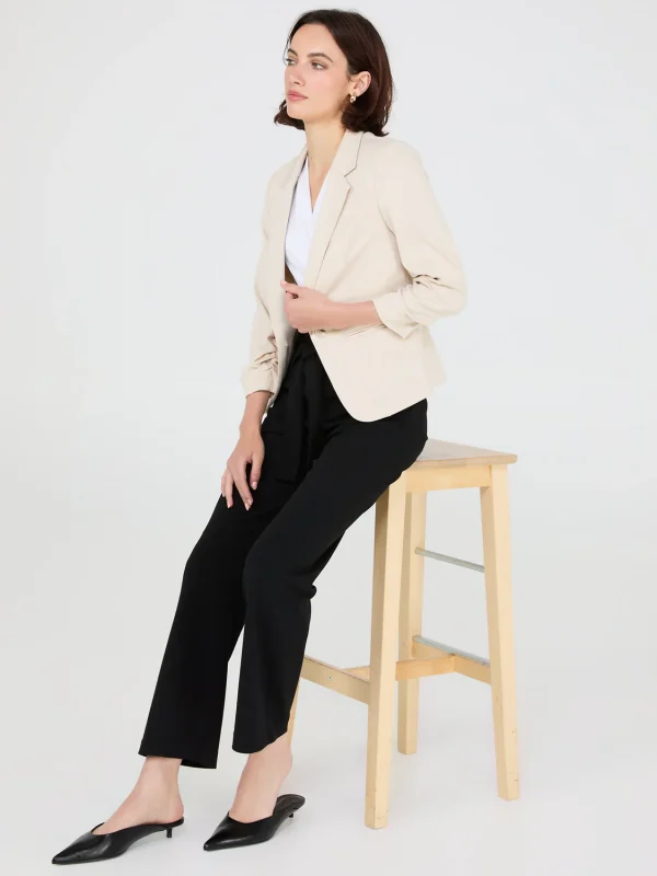 3/4 Ruched Sleeve Blazer - Image 6