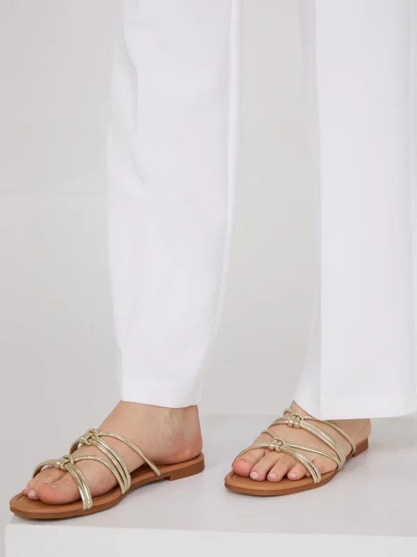 Metallic Strap Sandals