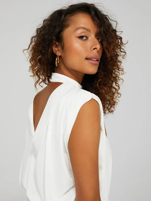 Mock Neck Open Back Bodysuit - Image 4