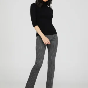 Striped Jacquard Flare Leg Pants