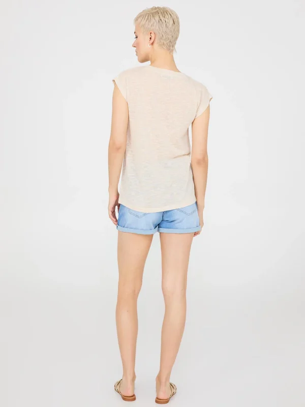 Foil Paisley Print Short Dolman Sleeve T-Shirt - Image 4