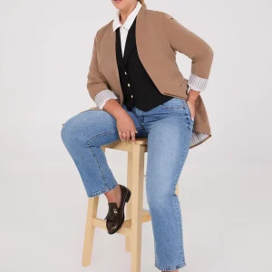 Collarless Open Blazer