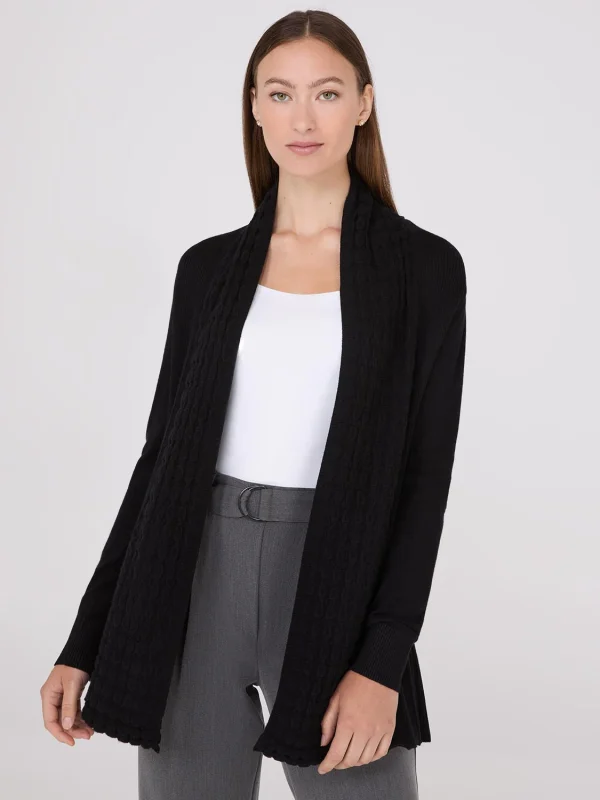 Multi Stitch Shawl Collar Duster Cardigan - Image 4