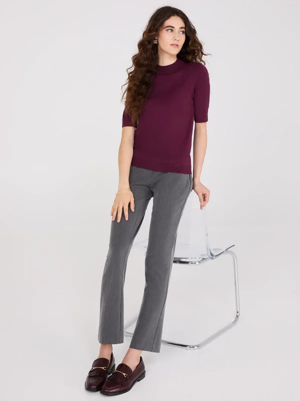 Mock Neck Elbow Sleeve Top - Image 11