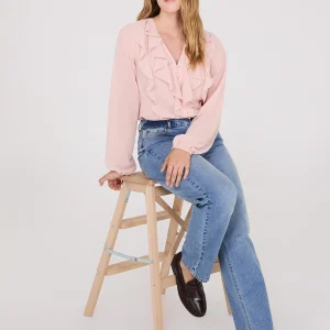 Chiffon Ruffle Button-Front Blouse