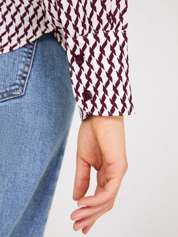 Printed Chiffon Button-Front Blouse - Image 4