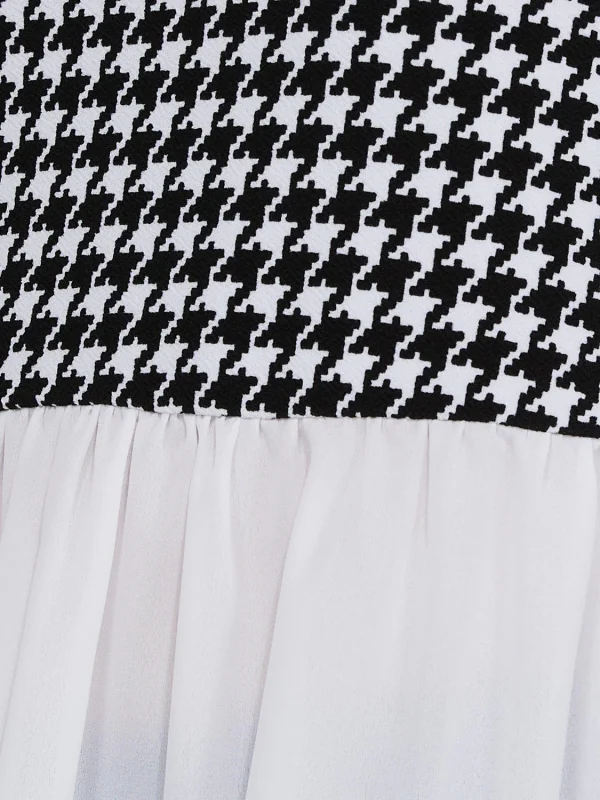 2-Fer Houndstooth Vest With Crepe Long Sleeve Top - Image 6