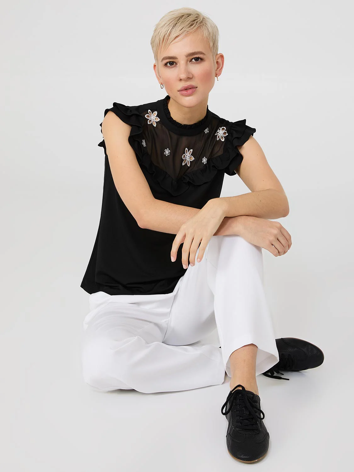 Double Ruffle Embroidered Top - Image 3
