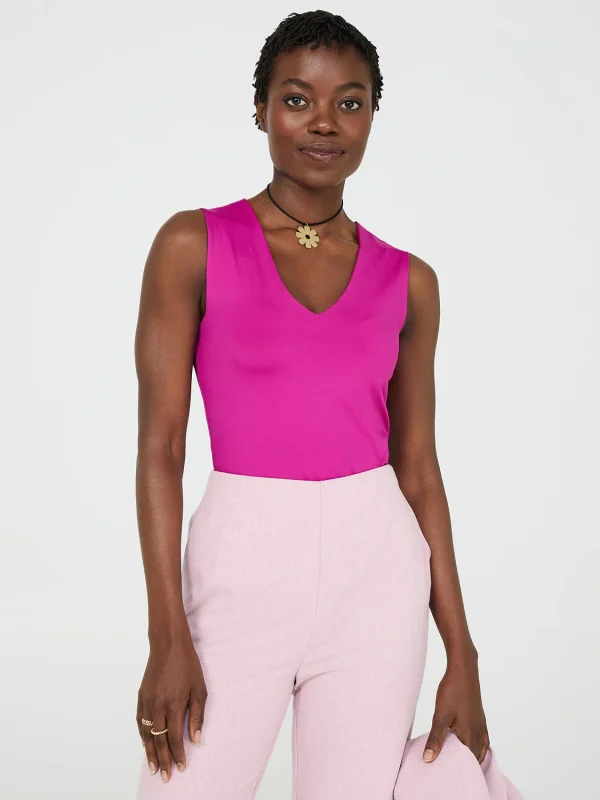 Rounded V-Neck Jersey Tank Top - Image 6