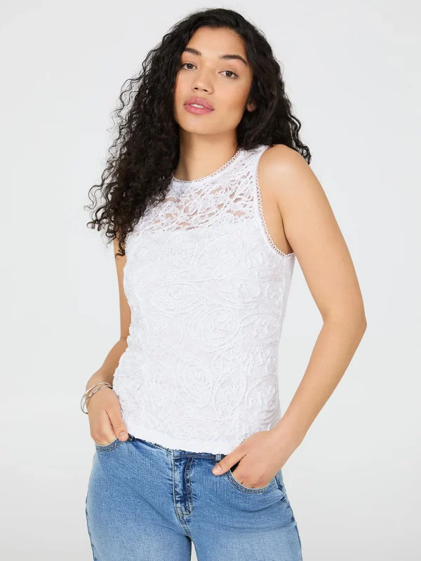 Sleeveless Corded Lace Top - Image 2
