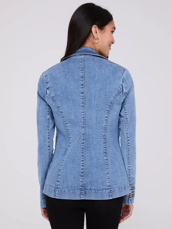 1-Button Denim Blazer - Image 5