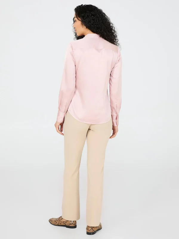 Satin Button-Front Blouse - Image 9
