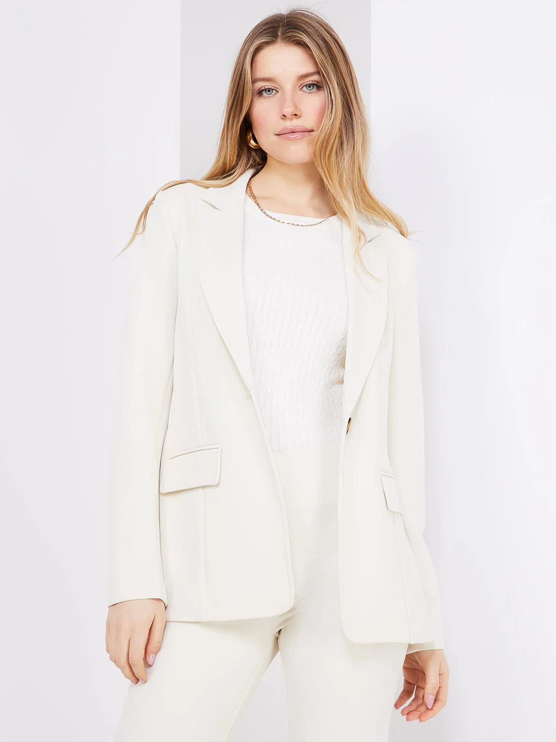 One-Button Textured Blazer - Image 10