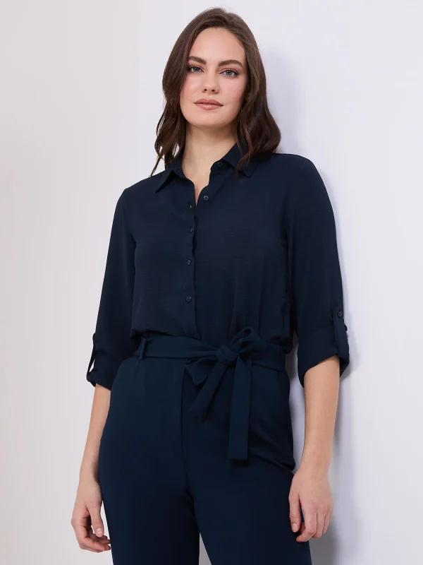 Textured Button-Front Blouse - Image 3