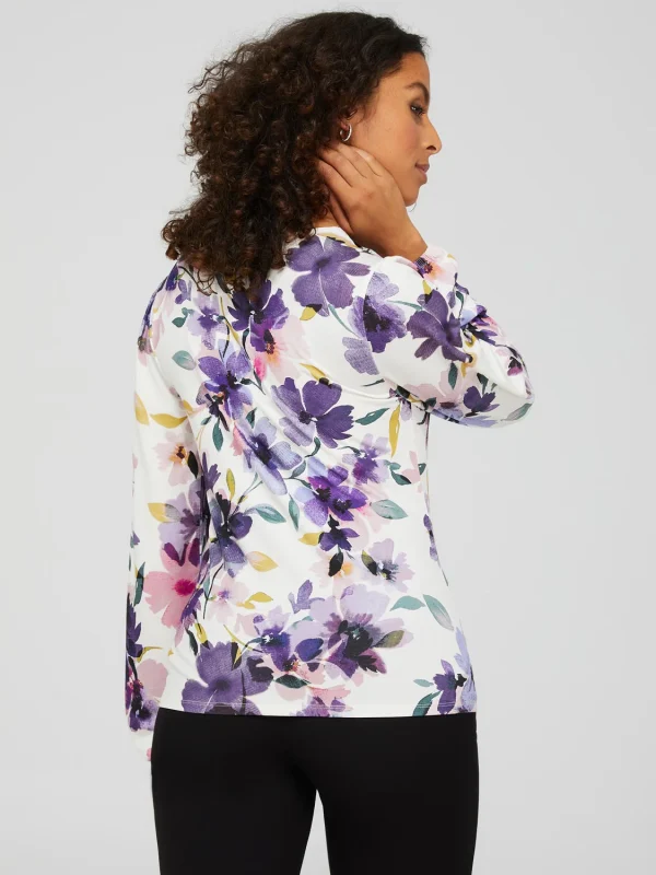 Floral Long Balloon Sleeve Top - Image 5