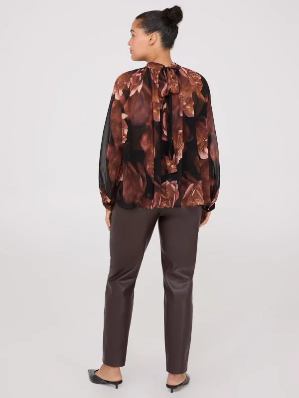 Printed Chiffon High Neck Blouse - Image 5