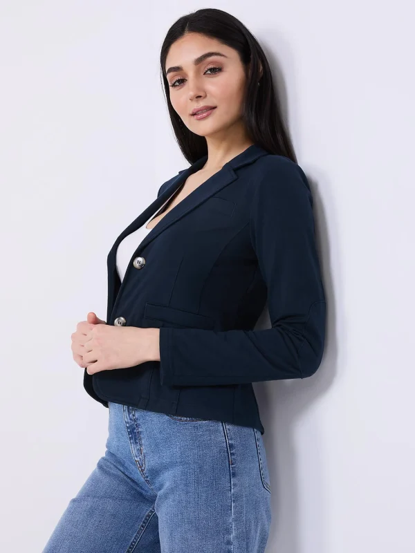 2-Button French Terry Blazer - Image 5