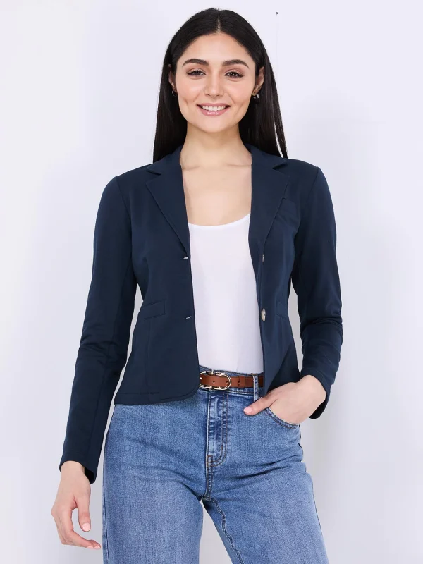 2-Button French Terry Blazer - Image 2
