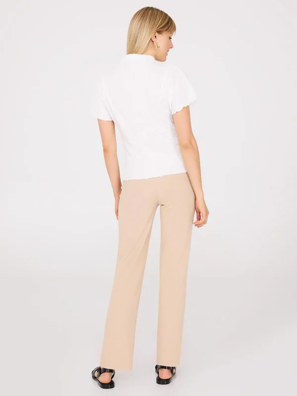 Short Dolman Sleeve Textured Mock Neck Top - Image 9