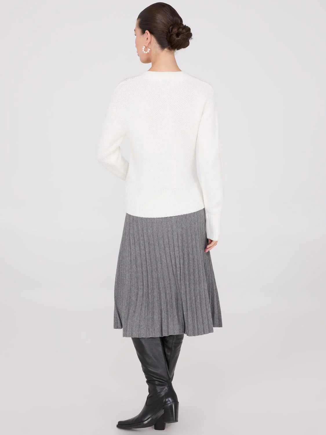 Cable Knit Pointelle Sweater - Image 8