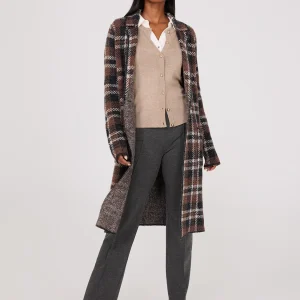 Jacquard Notch Collar One-Button Duster