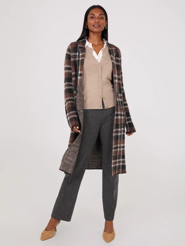 Jacquard Notch Collar One-Button Duster