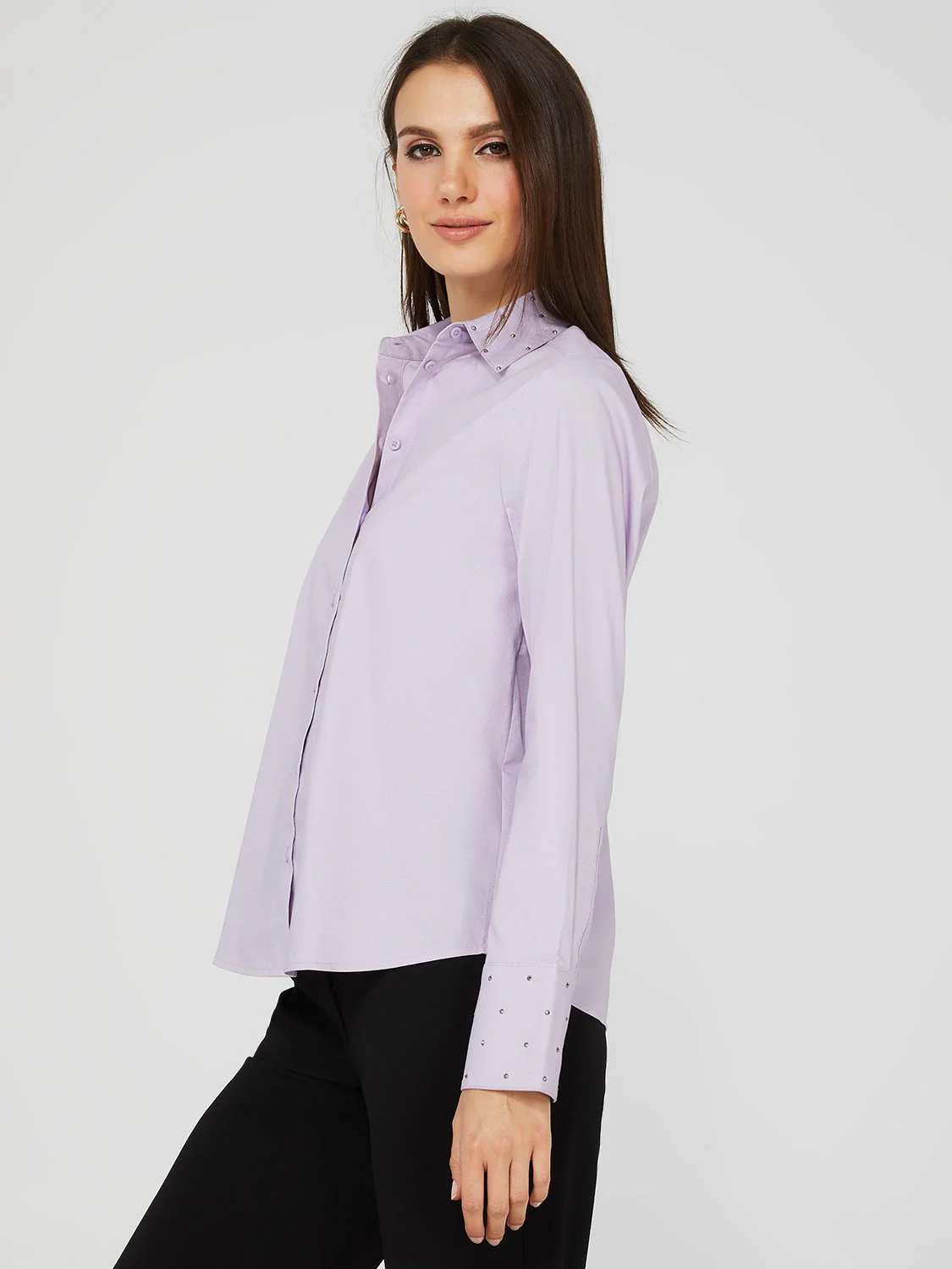 Button-Front Blouse With Stud Details - Image 4