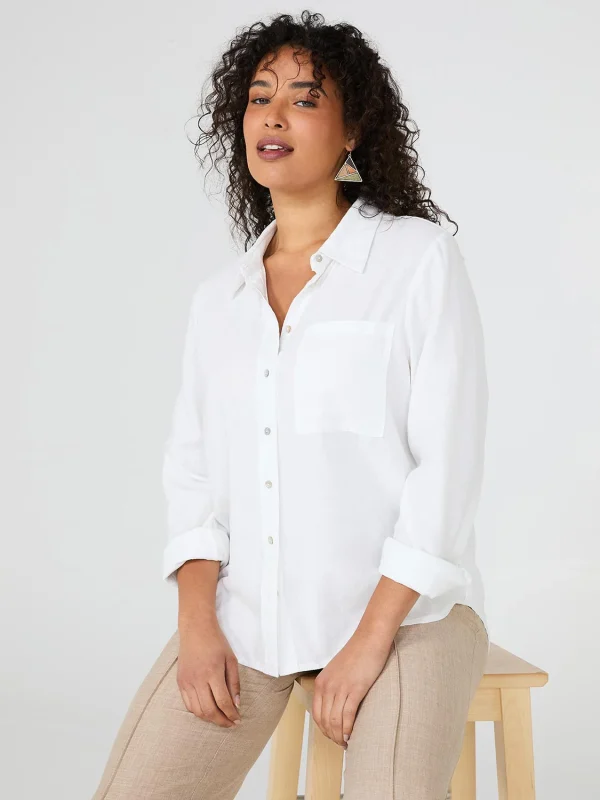 Linen Button-Front Blouse - Image 3