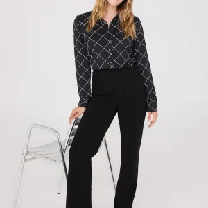 Front Pintuck Straight Leg Long Length Pants