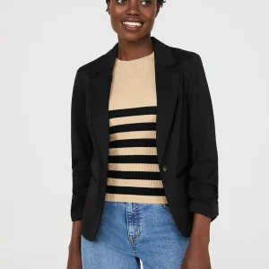 3/4 Ruched Sleeve Blazer
