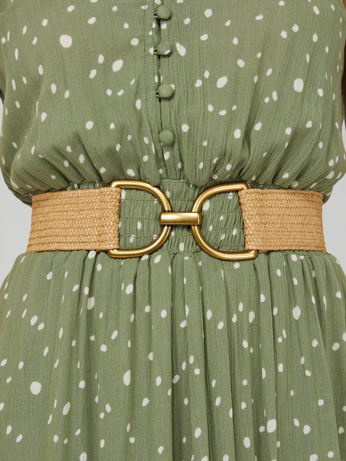Straw Belt With Brass Buckle - Image 2