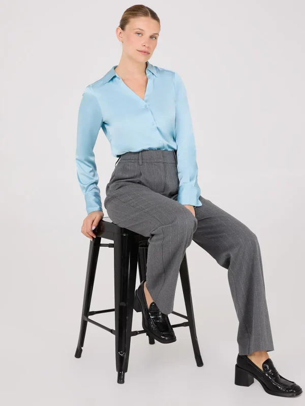 Notch Collar Button-Front Blouse - Image 3