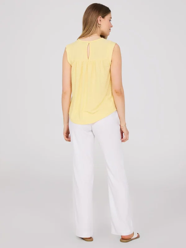 Sleeveless Clip Dot Top With Crochet Details - Image 8